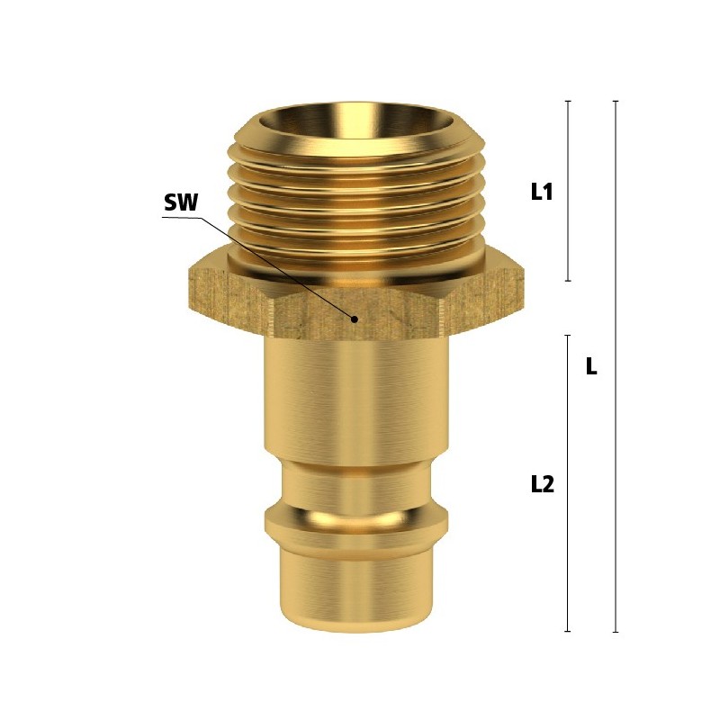 ES18NA - DN 7.2 type quick connection with G1/8" external thread