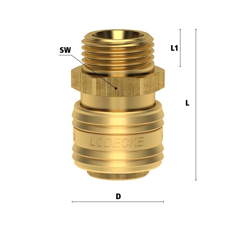 ES38A - DN 7.2 type quick connection with G3/8" external thread