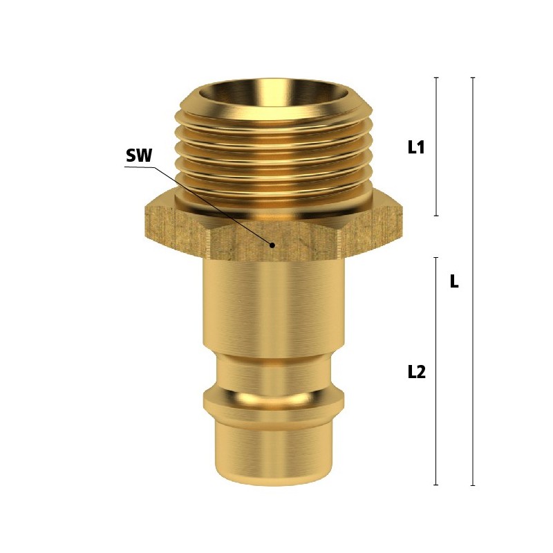 ES38NA - DN 7.2 type quick connection with G3/8" external thread