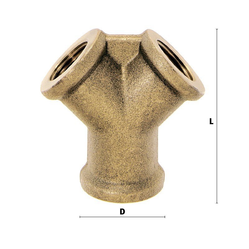DWS12 3-way manifold with internal threads 1/2"